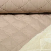 Steppstoff Wasserabweisend Teddyfell Karo Uni Beige 