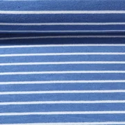 Stretch Frottee Streifen Hellblau Ecru