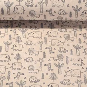 Stretch Frottee Tiere Sand