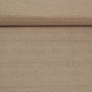 Strickjersey Zöpfe und Rauten Hellbraun 