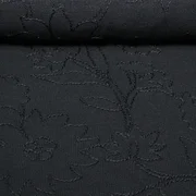 Stricksweat Blumen Bestickt Schwarz