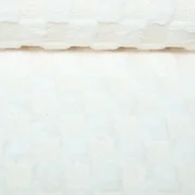 Heavy Sweat Bouclé-Plüsch-Mix Karo Ecru