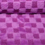 Heavy Sweat Bouclé-Plüsch-Mix Karo Violett