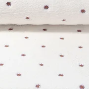 Teddyfleece Blümchen Bestickt Ecru