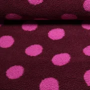 Teddyfleece Jacquard Punkte Bordeauxrot Pink