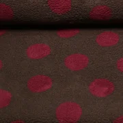 Teddyfleece Jacquard Punkte Dunkelbraun Bordeaux