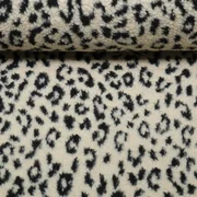 Teddyfleece Kleines Leomuster Beige Schwarz