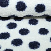 Teddystoff B-Trendy Große Punkte Dunkelblau