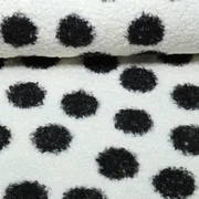 Teddystoff B-Trendy Große Punkte Schwarz