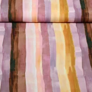Viskose Digitaldruck Aquarellstreifen Mauve
