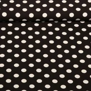 Viskose  Punkte Klein Schwarz Weiß