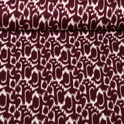 Viskose-Satin Ethno Weiß Bordeaux