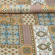 Viskose Satin Patchwork Optik Ocker