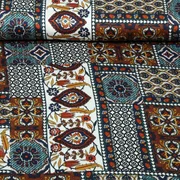 Viskose Satin Patchwork Optik Petrol
