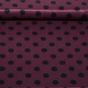 Viskose-Satin Punkte Bordeaux Schwarz