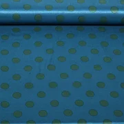 Viskose-Satin Punkte Petrolblau Grün