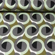 Viskose Satin Retrospirale Olive Mint