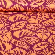 Viskose-Stretch Tropical Garden Aubergine