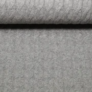 Viskose-Stricksweat Zopfmuster Grau Melange