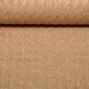Viskose-Stricksweat Zopfmuster Hellbraun Melange