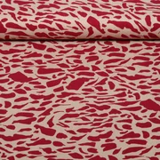 Viskose-Twill Leo Beige Rot