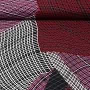 Viskose Twill Linien Schwarz Rot