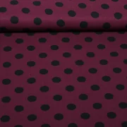 Viskose-Twill Punkte Bordeaux Schwarz