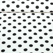 Viskose-Twill Punkte Ecru Schwarz