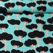 Viskose Webware "Poppies" Jade ECOVERO