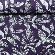 Viskosejersey Blätter Aubergine