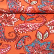Viskosejersey  Paisley Orange