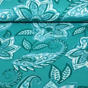 Viskosejersey  Paisley Türkis