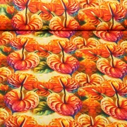 Viskoseleinen  Flamingo Blumen Orange