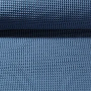 Waffelpiqué "Gina" Uni Jeansblau