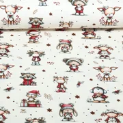 Weihnachtsjersey Weihnachtstiere Ecru