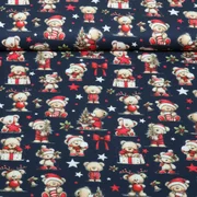 Weihnachtspopeline Bärchen Navy