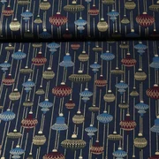 Weihnachtspopeline Baumschmuck Navy Gold