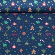 Weihnachtspopeline Christbaumschmuck Sterne Navy Gold