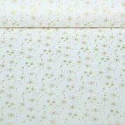 Weihnachtspopeline Eiskristalle Ecru Gold