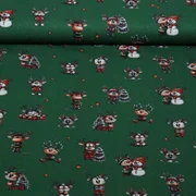 Weihnachtspopeline Fröhliche Rentiere Grün