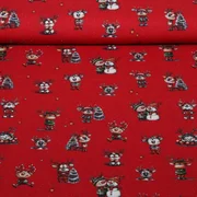 Weihnachtspopeline Fröhliche Rentiere Rot