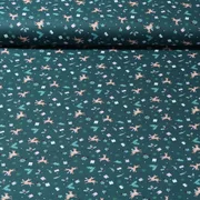 Weihnachtspopeline Kleine Rentiere Tannengrün