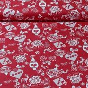 Weihnachtspopeline Landhaus Rot