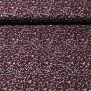 Weihnachtspopeline Mistelzweige Bordeaux Gold