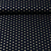 Weihnachtspopeline Sterne Blau Gold