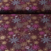 Weihnachtspopeline Sterne Kristalle Bordeaux Gold