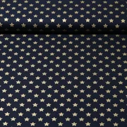 Weihnachtspopeline Sterne Navy Gold