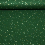 Weihnachtspopeline Sterne Punkte Grün Gold