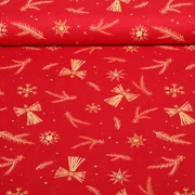 Weihnachtspopeline Strohsterne Engel Rot Gelb