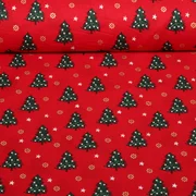 Weihnachtspopeline Christbäume Rot Gold